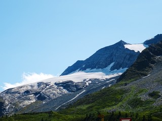 The nature, the woods and the glaciers of the Swiss Alps during a summer day at SimplonPass -...
