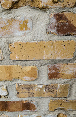 Closeup of Yellow Bricks and Mortar