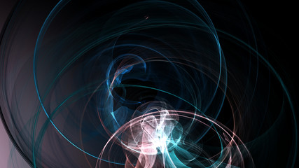 Thick blue smoke on a black background. Imitation an abstract wave on dark background. Network Design with Particle. Big data. Large data background .3d rendering.