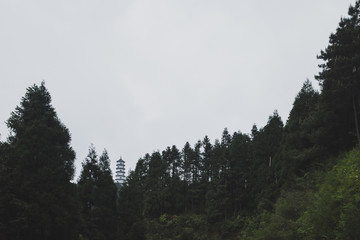 Pagoda on Mingyue Mountain, Jiangxi, China