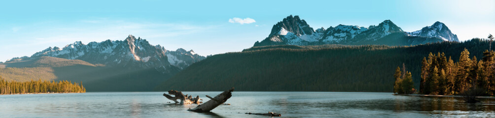 Afternoon Sunset over Redfish Lake overlooking Sawtooth Mountains, Idaho