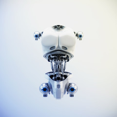 Robot body part for replacement, 3d rendering concept