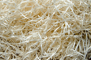 wood shavings and filler for gifts close up