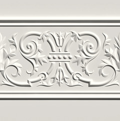 3d relief with floral elementes