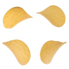 Naklejka premium set of potato chips isolated on white background