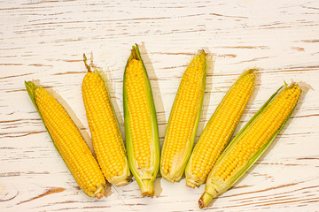 Corn on a white background.