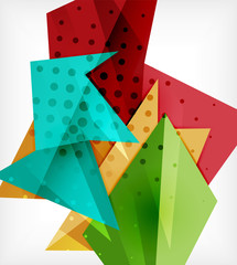 Modern origami card. Modern origami design element. Color geometric pattern. Abstract low-poly background. Presentation template.