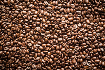 Roasted Coffee Beans background texture. 