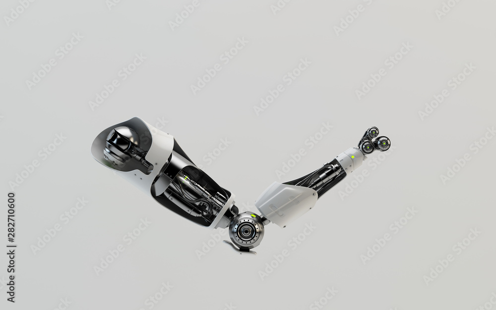 Aufkleber replacement robotic part - technologically innovative arm, 3d rendering