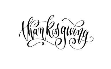 thanksgiving lettering inscription, calligraphy autumn poster