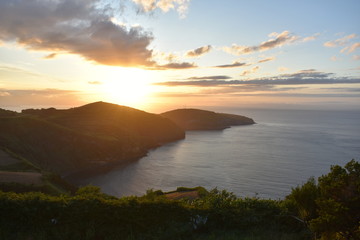 sunset in São Miguel, Azores (Miradouro de Santa Iria)