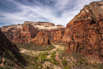 Fototapeta premium Overlook Big Bend Area, Zion National Park, Utah, USA.