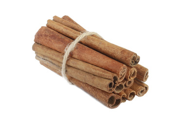 heap of cassia stickes isolated on white background