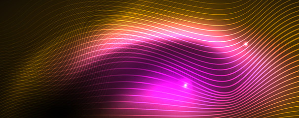 Fototapeta premium Shiny neon lines techno magic futuristic background, magic energy space light concept, abstract background wallpaper design