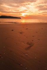 Footprint at the beach of Langkawi