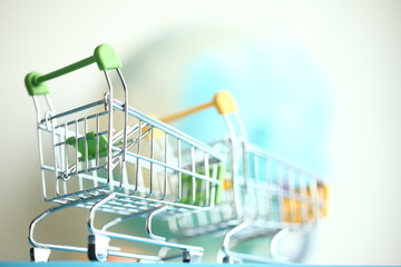 Shopping cart goods to school. © Elroi