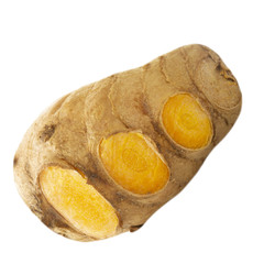 curcuma root isolated on white background