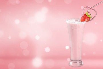 Glass of delicious strawberry cocktail isolated on white background