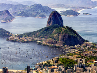 Sugar Loaf Mountain seen from the Corcovado Mountain, Rio de Janeiro