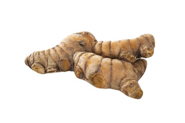 curcuma root isolated on white background