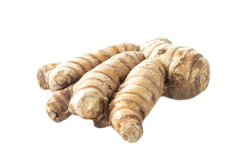 turmeric root isolated on white background