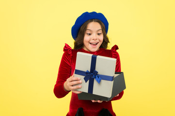 Unexpected surprise. Celebrate birthday. Gifting solution for all. True care of your love. Kid love birthday gift. Feeling grateful for good gift. Surprise present box. Kid girl delighted gift