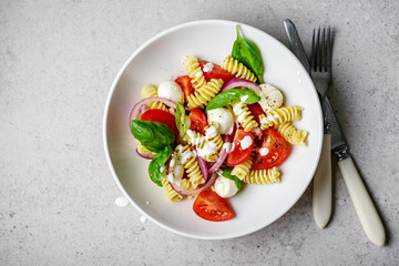 Fusilli pasta salad.