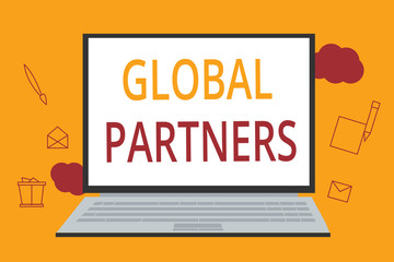 Word writing text Global Partners. Business concept for Two or more firms from different countries work as a team.