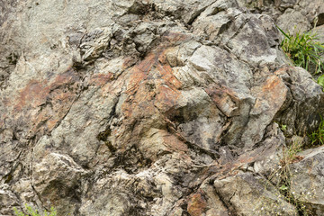 texture of rock formations in the mountains