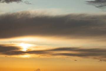 Fototapeta premium Beautiful sky with sunset, summer sunset