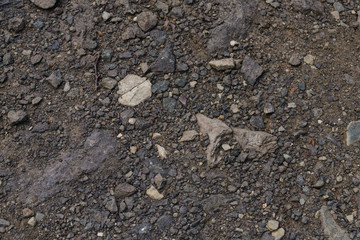 the texture of the stones crumbling hillside