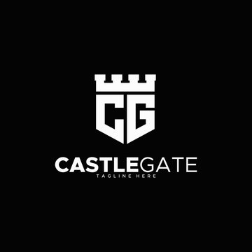 letter C & G for castle gate logo design unique