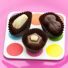 Chocolate Candies on Polka Dot plate