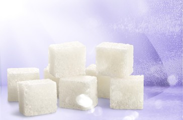 Sugar cubes isolated on white background