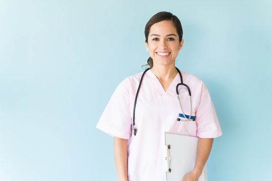 Confident Medical Worker In Studio