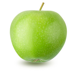 Green apple isolated on white background with clipping path
