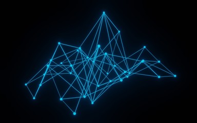 Abstract 3d rendering low poly line wall 