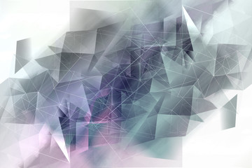 Dreamy, abstract, geometric, white and grey polygonal background