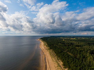 Aerial view of Vidzeme shoreline and Vitrupe beach in Latvia