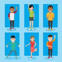 Fototapeta premium friends youth happy people cartoon