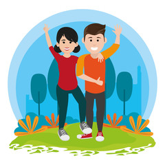 friends youth couple people cartoon