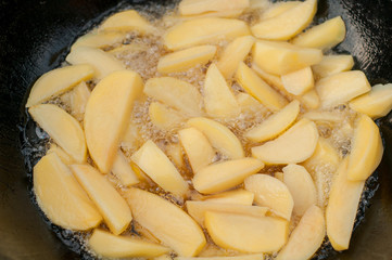 rustic potatoes,fried potatoes in oil. fast food. unhealthy food