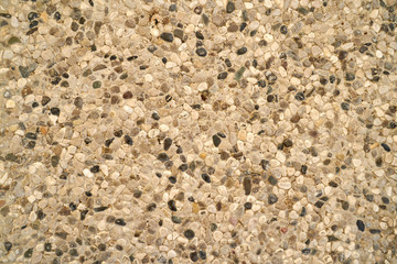 Pebble stone floor tile seamless background. Cement mixed gravel pebble stone floor texture.