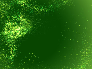 Abstract fresh bio eco green sparkling background with many blured light bubbles on a smooth gradient