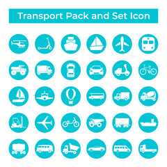 Set Vector Icons, Sign and Symbols Design, Transport and Vehicles Elements, Pack Collection EPS 10
