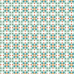 Geometric shapes seamless vector pattern. Abstract petal shapes background.