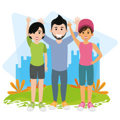 Fototapeta premium friends youth happy people cartoon