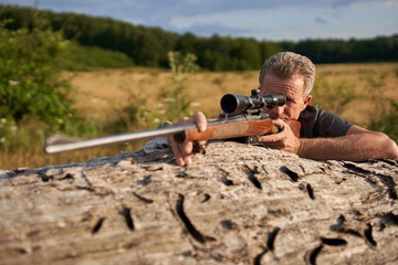 Hunter with rifle