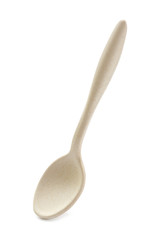 New clean empty spoon isolated on white