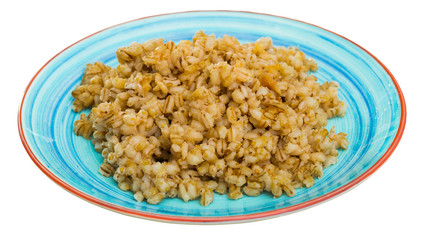 Cooked pearl barley porridge
